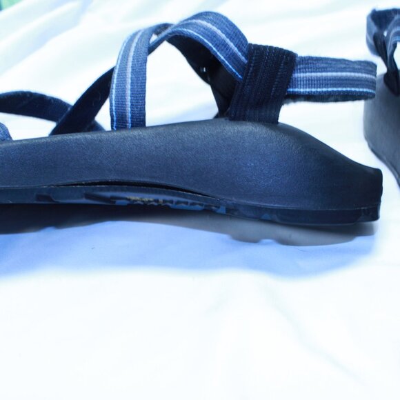 Chaco Size M 11 Gray Blue Stripe Z/2 Classic Toe Loop Adjustable Sport Sandals - Picture 12 of 12